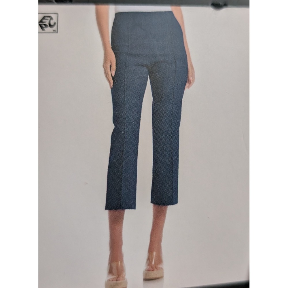 Women's Rafaella Crop pintuck pull on pants size 24W Navy